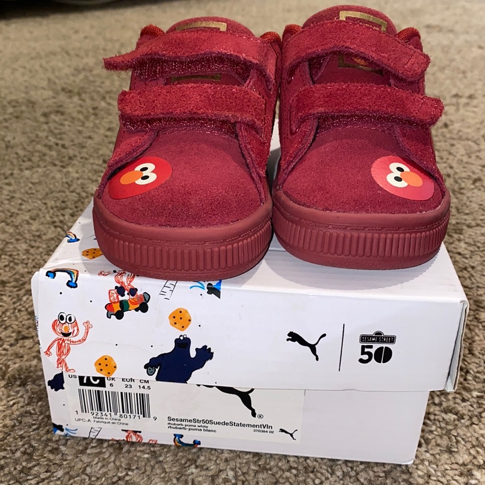 Sesame Street burgundy sneakers